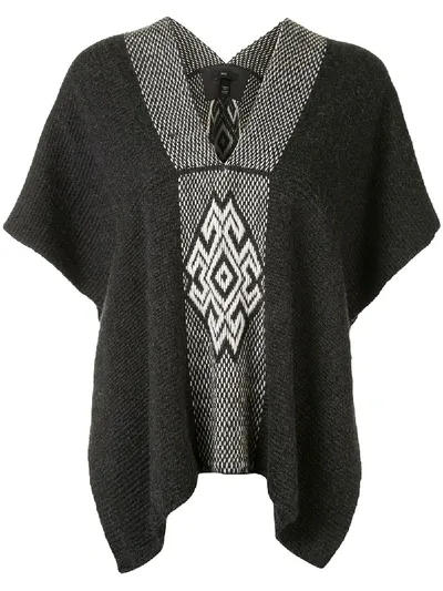 Voz Araña Knitted Poncho In Grey