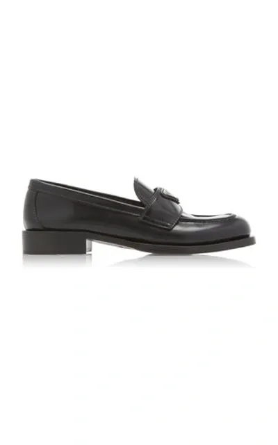 Prada Leather Loafers In Black