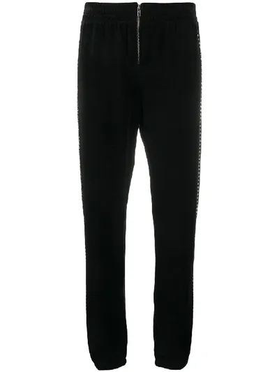 Juicy Couture Swarovski Embellished Velour Zip Jogger Pant In Black