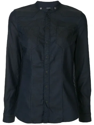 G-star Raw Mandarin Collar Denim Shirt In Blue