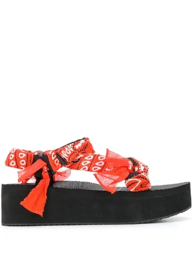 Arizona Love Bandana Print Sandals In Orange