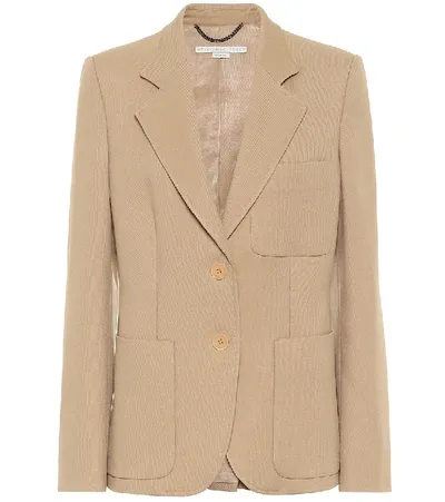 Stella Mccartney Eleanor Single-breasted Twill Blazer In Beige