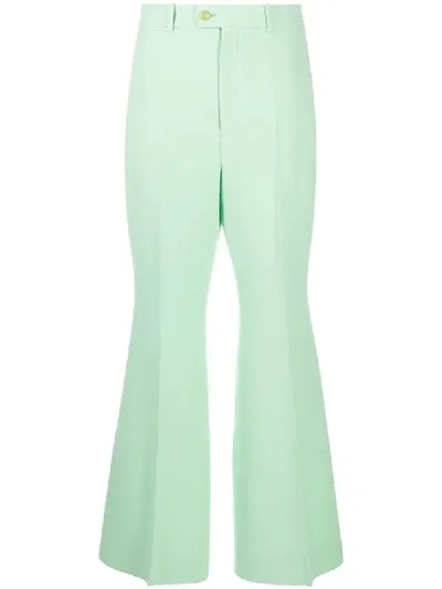 Gucci High-waist Flared Trousers In Green