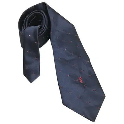 Pre-owned Saint Laurent Silk Tie In Blue