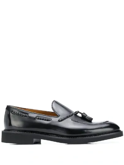 Doucal's Tassel-detail Almond Toe Loafers In Black