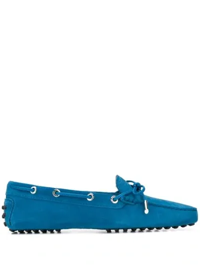 Tod's Gommino Suede Moccasins In Blue