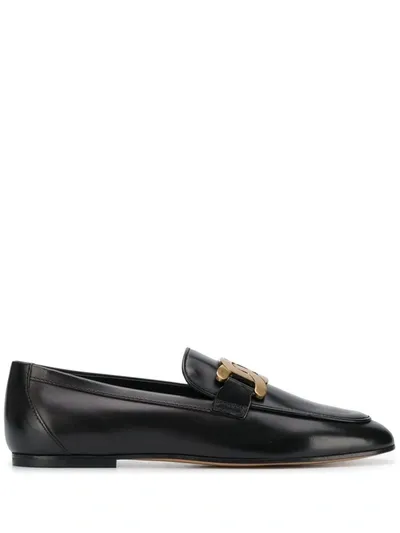 Tod's Chain-strap Loafers In Black