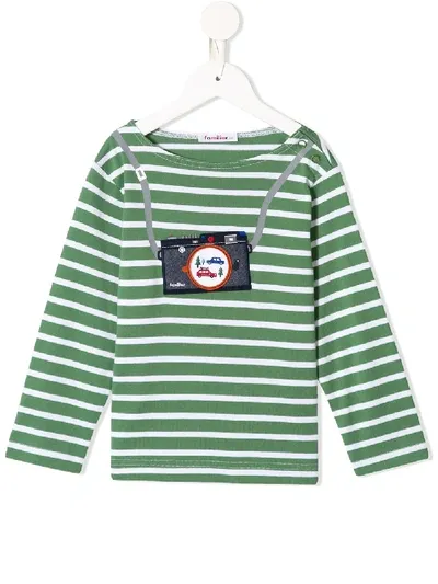 Familiar Kids' Stripe Print T-shirt In White