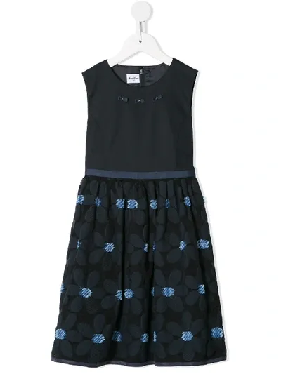 Familiar Kids' Sleeveless Floral Dress In Blue