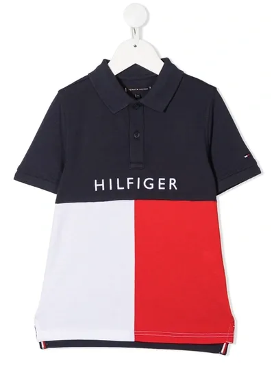 Tommy Hilfiger Junior Babies' Color-block Polo Shirt In Blue