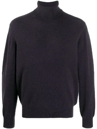 Z Zegna Fine Knit Roll-neck Jumper In Blue