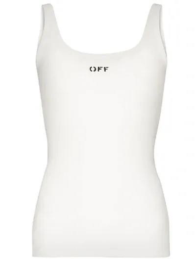 Off-white Ribbed Logo Vest In White