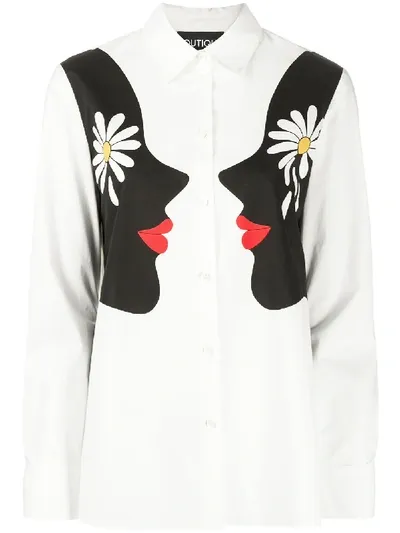 Moschino Hemd Mit Blumen-print In White