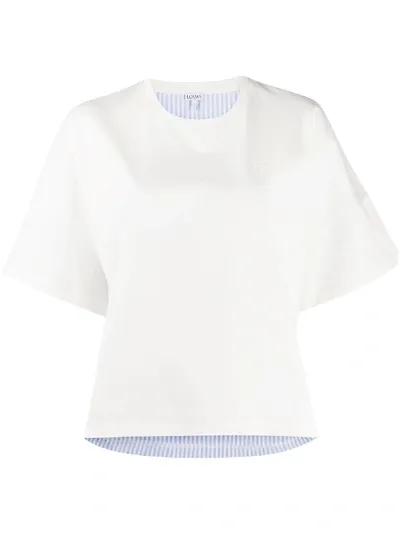 Loewe Striped Back Cropped T-shirt In White