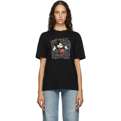 Saint Laurent Disney Printed Cotton-jersey T-shirt In Multi-colour