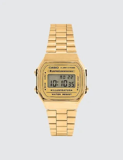 Casio Men's Digital Vintage Gold-tone Stainless Steel Bracelet Watch 39x39mm A168wg-9mv