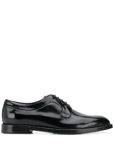 Dolce & Gabbana Black Derby Lace-up Leather Shoes