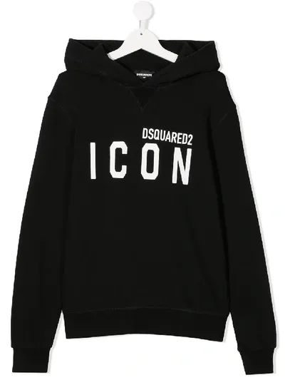 Dsquared2 Kids' Icon Logo-print Hoodie In Black