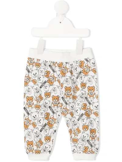 Moschino Babies' Logo Teddy Bear Tracksuit Bottoms In White