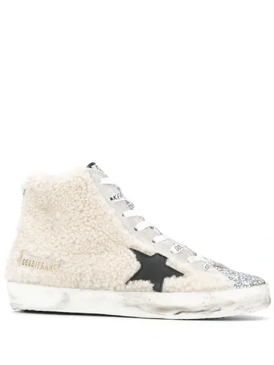 Golden Goose Francy Shearling Sneakers In Neutrals