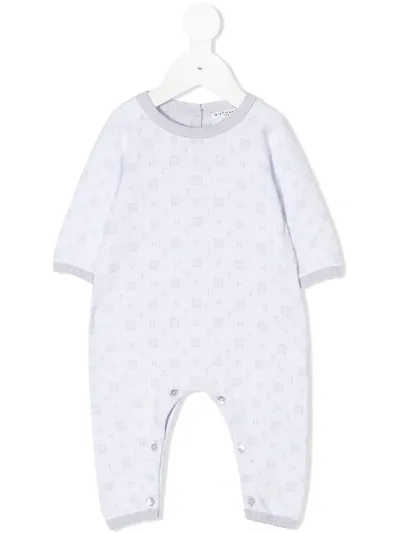 Givenchy All-over Monogram Babygrow In Blue