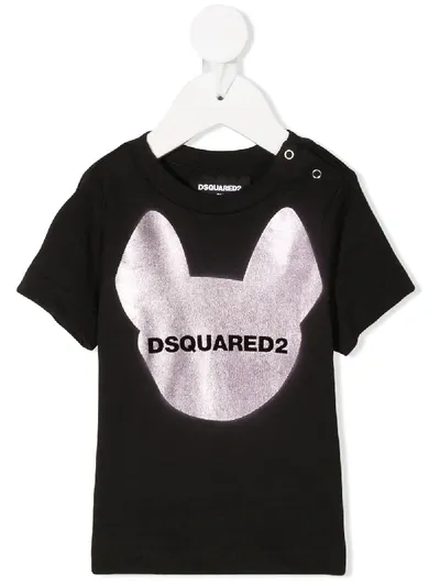 Dsquared2 Babies' Logo-print Cotton T-shirt In Black