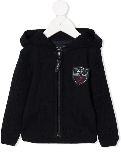 Lapin House Babies' Logo Patch Hoodie In Blue