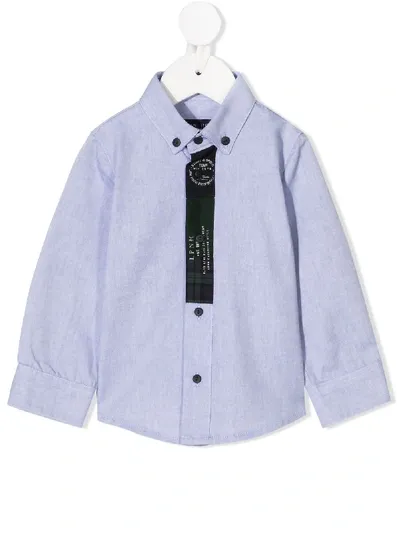 Lapin House Babies' Logo Patch Long-sleeve Shirt In Blue