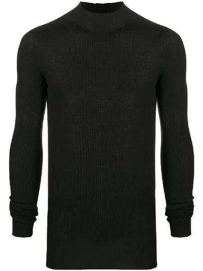 Rick Owens Performa Ribbed Knit Jumper In Black