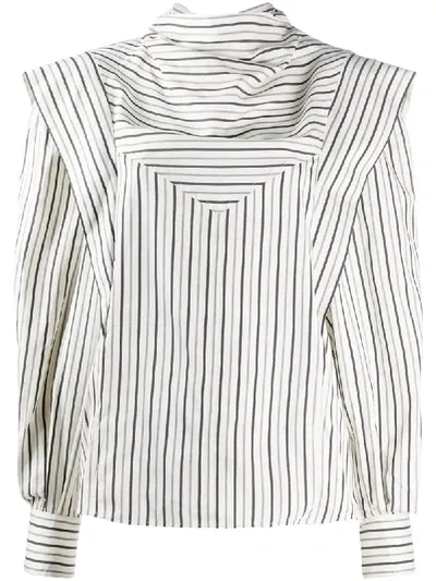 Isabel Marant Welly Stripe-pattern Blouse In Neutrals