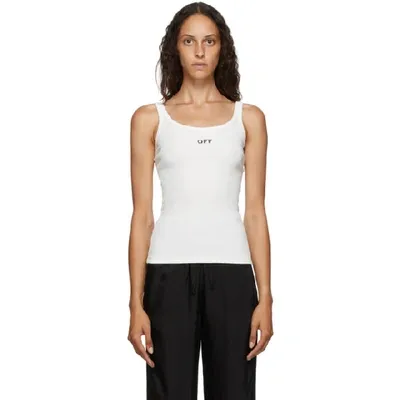 Off-white White Rib Tank Top In White Black