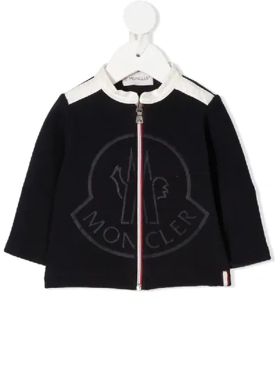 Moncler Babies' Logo-patch Zip-up Sweatshirt In Blue