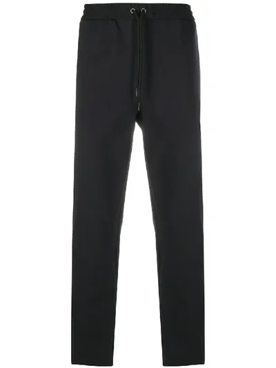 Moncler Drawstring-waist Tapered Trousers In Black