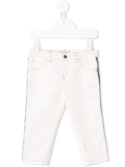 Gucci Babies' Jeans Mit Webstreifen In White