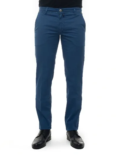 Luigi Borrelli Partenope Chino Medium Blue Cotton Man