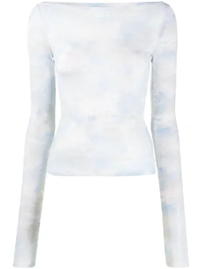 Off-white Oberteil Mit Print In Blue