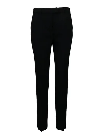 Max Mara Cropped Wool Trousers In Black