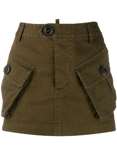 Dsquared2 Utility Mini Skirt In Green