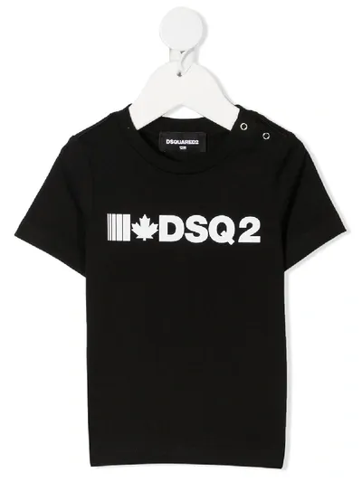 Dsquared2 Babies' Short Logo T-shirt In Black