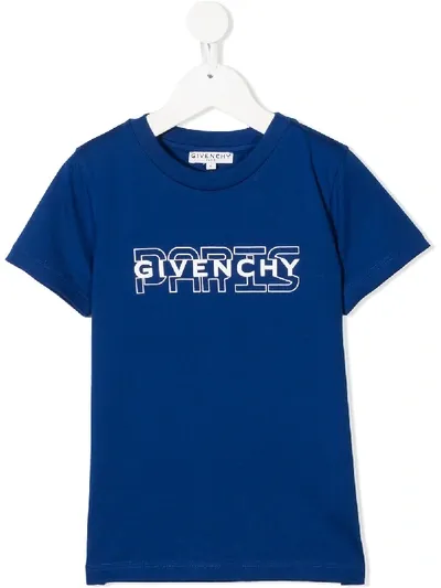 Givenchy Kids' Logo Print T-shirt In Blue