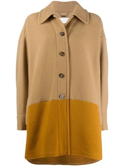 Chloé Two-toned Oversize Shirt Jacket In Neutrals