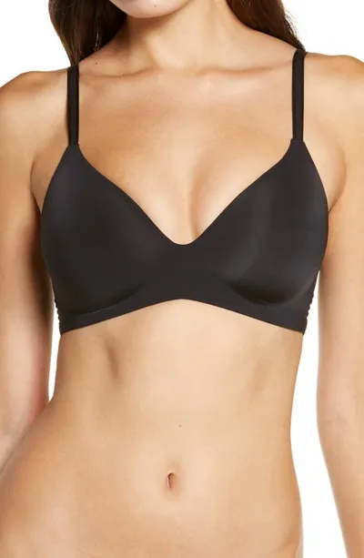 Le Mystere Second Skin Wireless Plunge Bra In Black