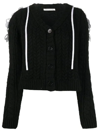 Cecilie Bahnsen Cape-detail Cardigan In Black