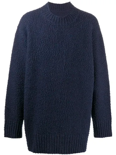 Maison Margiela Oversized Textured Jumper In Blue