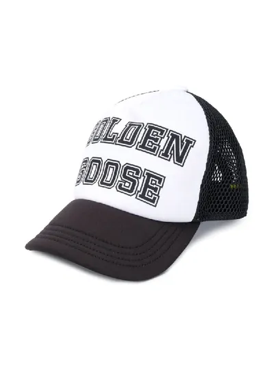 Golden Goose Kids' Logo-print Two-tone Cap In Black