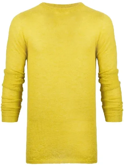 Rick Owens Crewneck Knit Jumper In Yellow