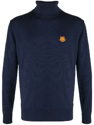 Kenzo Pullover Mit Tiger-patch In Blue