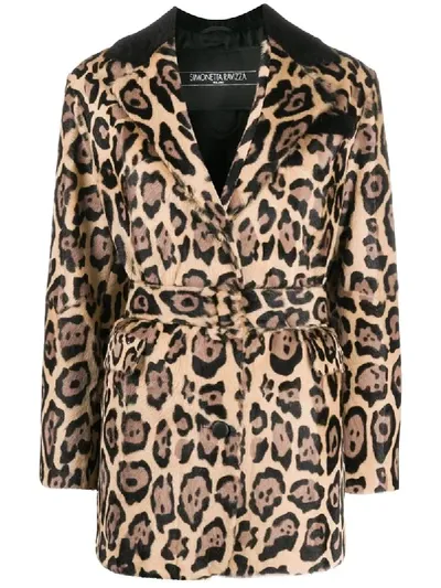 Simonetta Ravizza Francy Belted Leopard Coat In Neutrals