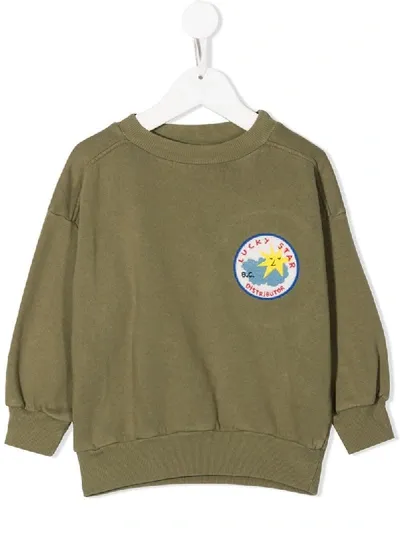 Bobo Choses Kids' Lucky Star Patch Sweatshirt In Green