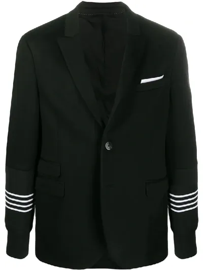 Neil Barrett Contrast-trim Blazer In Black